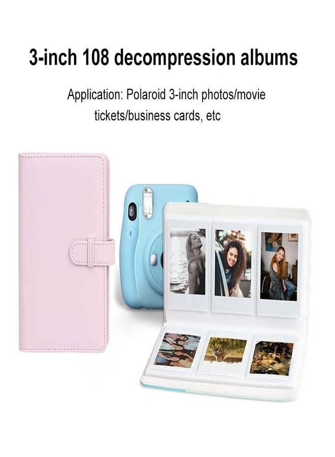 ZENKO Photo Album with 108 Pockets for Fujifilm Instax Mini 9/8/90/25/11/12 - Clay & Magnetic P Frames (Set of 5) (Blossom Pink) - Image 4